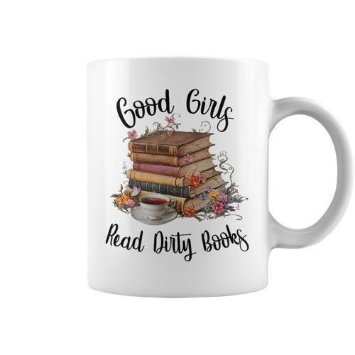 Vintage Fantasy Romance Lover Good Girls Read Dirty Books Graphic Print Coffee Mug - Bookorys CA