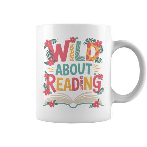 Wild About Reading Book Reading Library Writer Premium Tri-Blend Graphic Print Coffee Mug - Bookorys AU