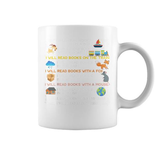I Will Read Books On a Boat & Everywhere Reading T-Shirt Graphic Print Coffee Mug - Bookorys DE