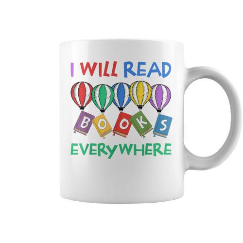 I Will Read Books Everywhere Across America Child Readers Graphic Print Coffee Mug - Bookorys AU