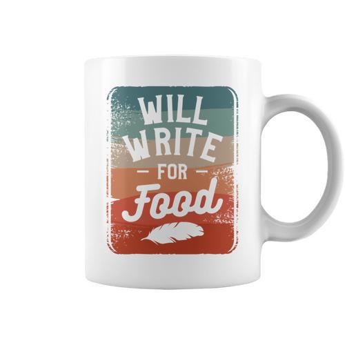 Will Write For Food Author Book Writer Graphic Print Coffee Mug - Bookorys