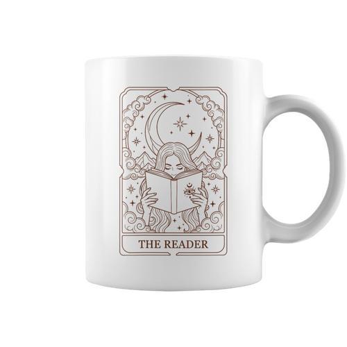 Women's Reading Squad Book Lover Bookish The Reader Tarot Card Graphic Print Coffee Mug - Bookorys