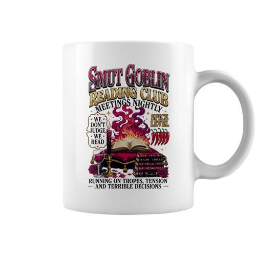 Women's Smut Goblin Reading Club Vintage Bookish Book Lover Graphic Print Coffee Mug - Bookorys DE