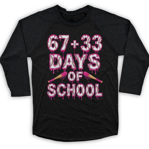 100 Days Of School Baseball Boys Six Seven Drip 100th Day Baseball Raglan Shirt - Sportilla