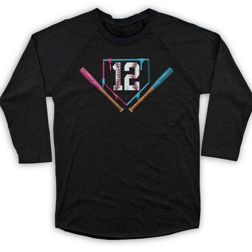 12th Birthday Baseball Ice Cream Drip 12 Years Old Boy Kids Baseball Raglan Shirt - Sportilla