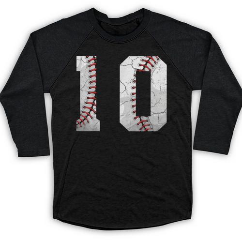 2016 10th Birthday Baseball Boys Kids Ten 10 Tenth Baseball Raglan Shirt - Sportilla