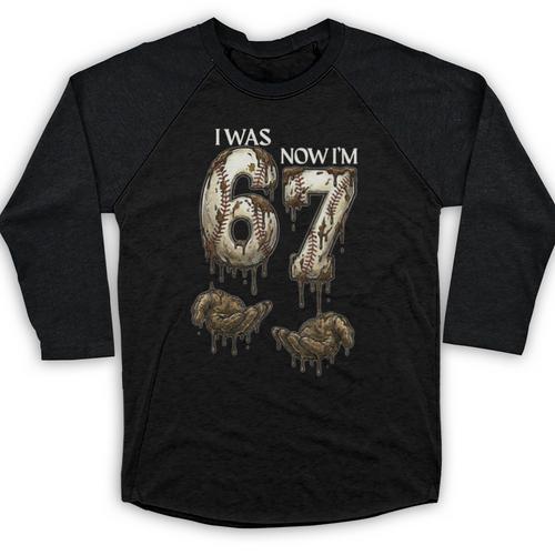 I Was 6 Now I'm 7 Baseball 6 7 Birthday Boys Girls Baseball Raglan Shirt - Sportilla