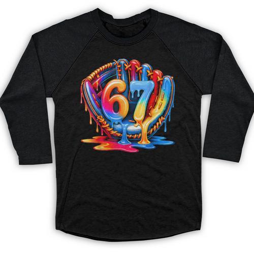 67 Drip Baseball Life Style 101 Apparel Youth Drip Kids Meme Baseball Raglan Shirt - Sportilla