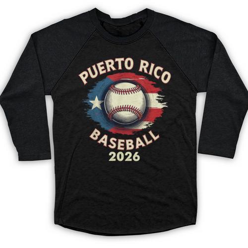 Baseball 2026 Puerto Rico Island Pride Sports Theme Baseball Raglan Shirt - Sportilla