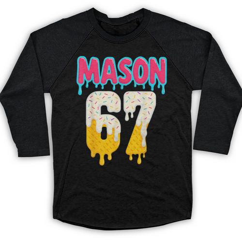 Baseball 6 7 Ice Cream Drip Number 67 Six Seven Meme Baseball Raglan Shirt - Sportilla