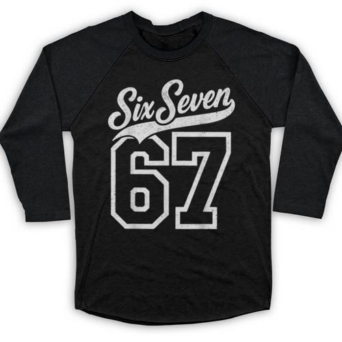 Baseball 6 7 Number 67 Six Seven Meme Boys Youth Kids Baseball Raglan Shirt - Sportilla