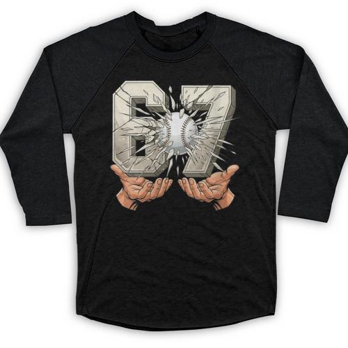 Baseball 67 Six Seven Gen Alpha Meme Baseball Raglan Shirt - Sportilla