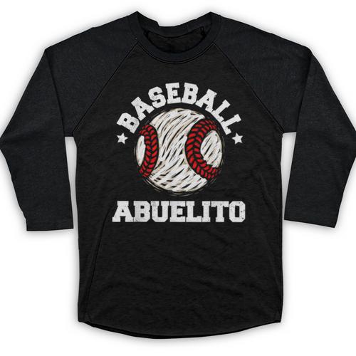 Baseball Abuelito Distressed Vintage Grandpa Game Day Baseball Raglan Shirt - Sportilla
