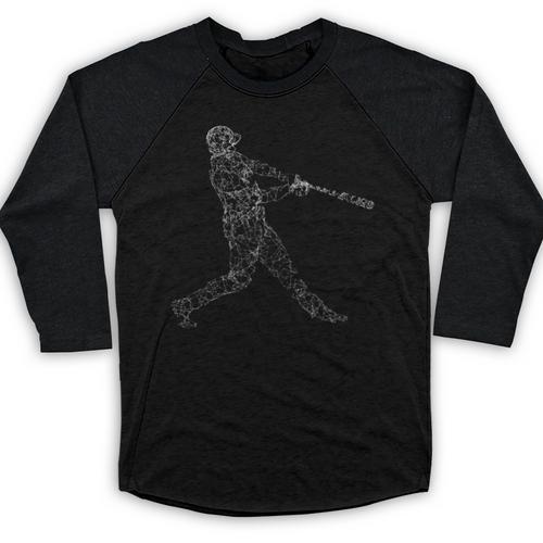 Baseball Batter Line Abstract Geometry Team Player Family Baseball Raglan Shirt - Sportilla