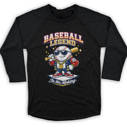 Baseball Cute Youth Ice Cream Valentine Day Sporty Fun Baseball Raglan Shirt - Sportilla
