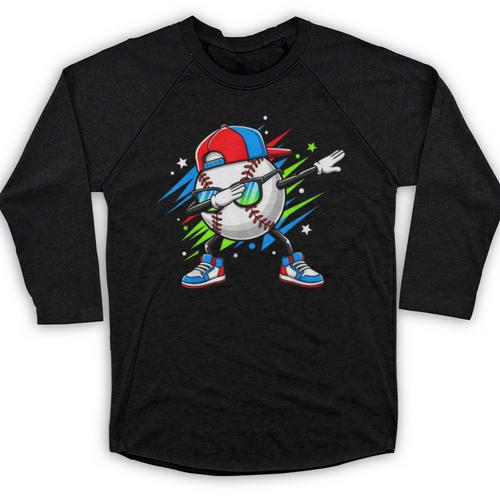 Baseball Dabbing Sports For Boys And Girls Game Day Baseball Raglan Shirt - Sportilla
