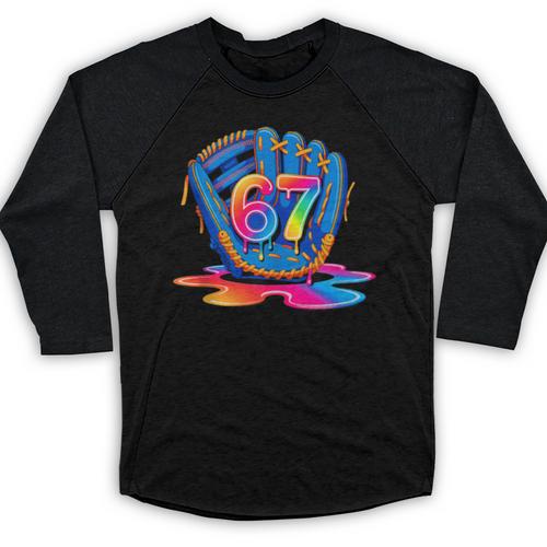 Baseball Drip Ice Cream 67 Lifestyle 101 Baseball Raglan Shirt - Sportilla