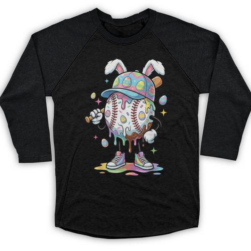 Baseball Drip Ice Cream Apparel Youth Boy Easter Day Baseball Raglan Shirt - Sportilla