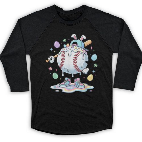 Baseball Drip Icecream Apparel Youth Boy Easter Baseball Raglan Shirt - Sportilla
