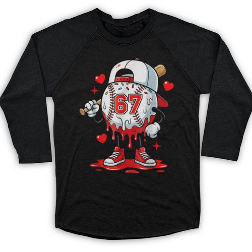 Baseball Drip Icecream Valentine 67 Meme Tees Men Youth Boys Baseball Raglan Shirt - Sportilla