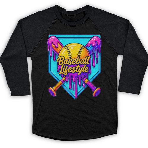 Baseball Drip Outfit Boys Ice Cream Drip Baseball Lifestyle Baseball Raglan Shirt - Sportilla