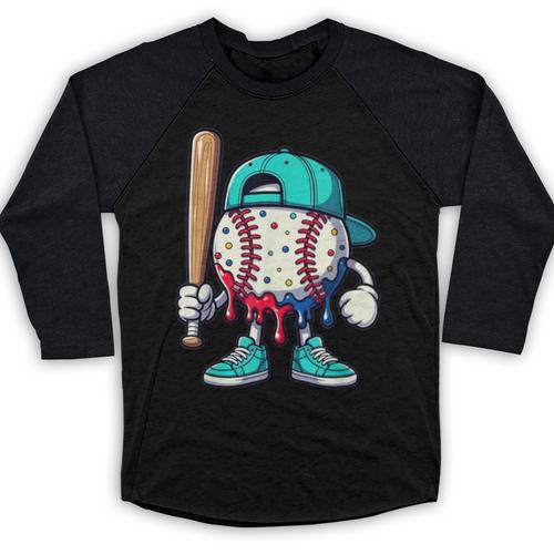 Baseball Drippy Style Apparel For Boys Youth Drip Baseball Baseball Raglan Shirt - Sportilla