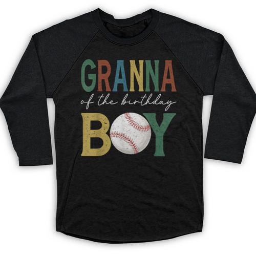 Baseball Granna Of The Birthday Boy Family Matching Baseball Raglan Shirt - Sportilla