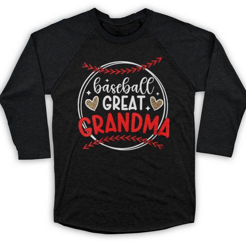 Baseball Great Grandma Of A Baseball Player Great Grandma Baseball Raglan Shirt - Sportilla