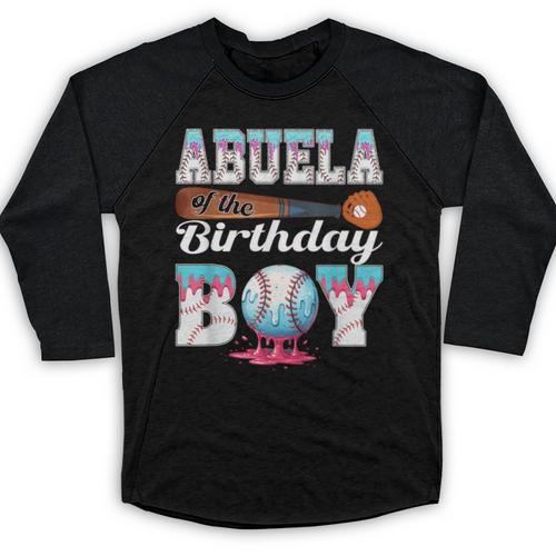 Baseball Ice Cream Drip Abuela Of The Birthday Boy Baseball Raglan Shirt - Sportilla