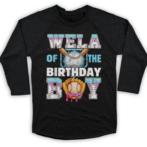 Baseball Ice Cream Drip Wela Of The Birthday Boy Baseball Raglan Shirt - Sportilla