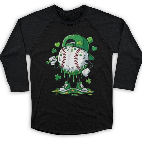 Baseball Icecream Apparel Youth Boy St Patrick's Day Baseball Raglan Shirt - Sportilla