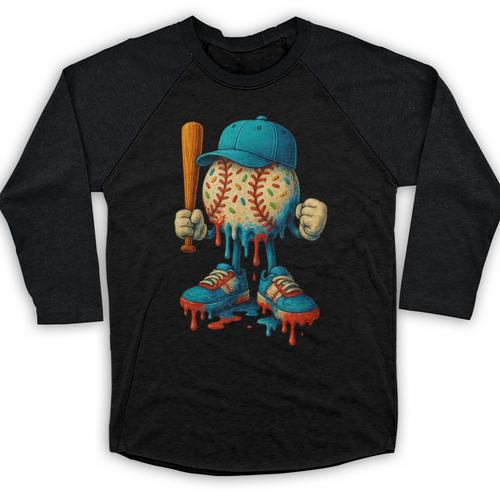 Baseball Lifestyle Youth Baseball Drip Icecream Baseball Raglan Shirt - Sportilla