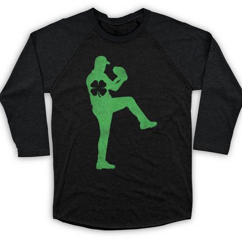 Baseball Shamrock St Patrick's Day Saint Paddy's Baseball Raglan Shirt - Sportilla