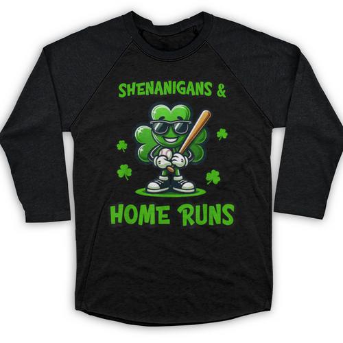 Baseball St Patrick's Day Irish Shamrock Trendy Baseball Raglan Shirt - Sportilla