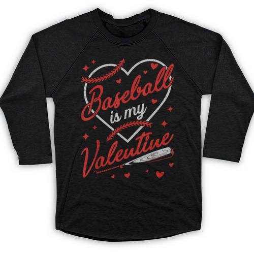 Baseball Is My Valentine Coach Player Lovers Cool Sport Love Baseball Raglan Shirt - Sportilla