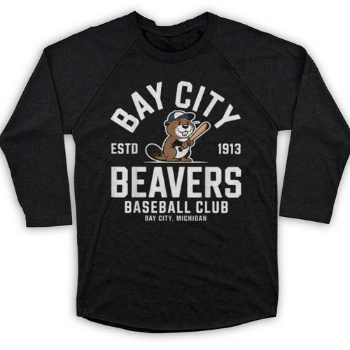 Bay City Beavers Baseball Club Estd 1913 Baseball Raglan Shirt - Sportilla