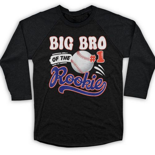 Big Bro Rookie Of Year 1st Birthday Baseball Theme Matching Baseball Raglan Shirt - Sportilla