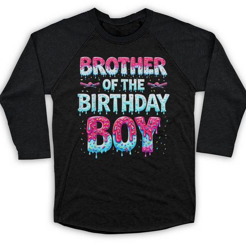 Brother Of The Birthday Boy Ice Cream Baseball Family Party Baseball Raglan Shirt - Sportilla