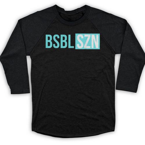 BSBL SZN Baseball Season Game Day Boys Girls Youth Baseball Raglan Shirt - Sportilla