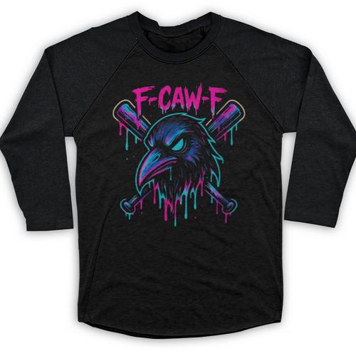 Cool Baseball F Caw F Crow Fcawf Raven Fawk Off Bird Baseball Raglan Shirt - Sportilla