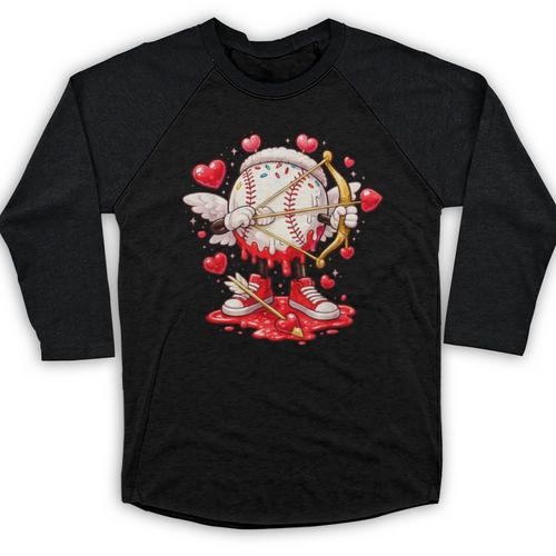 Cupid Baseball Drip Icecream Apparel Youth Boy Valentine Baseball Raglan Shirt - Sportilla