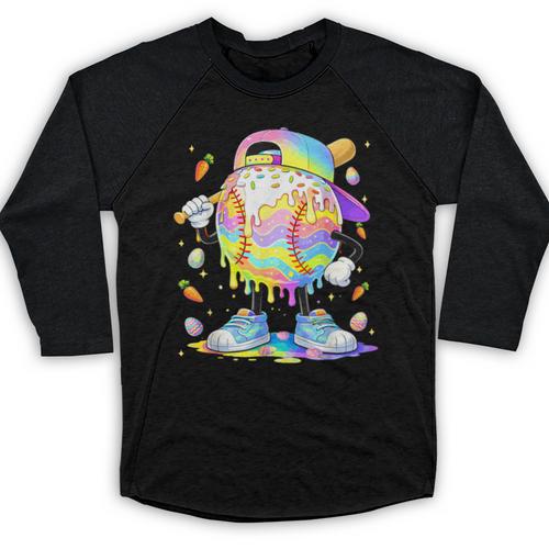 Cute Easter Baseball Ice Cream Boys Girls Kids Baseball Raglan Shirt - Sportilla