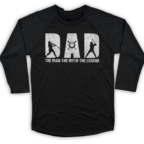 Dad Baseball The Man The Myth The Legend Daddy Father's Day Baseball Raglan Shirt - Sportilla