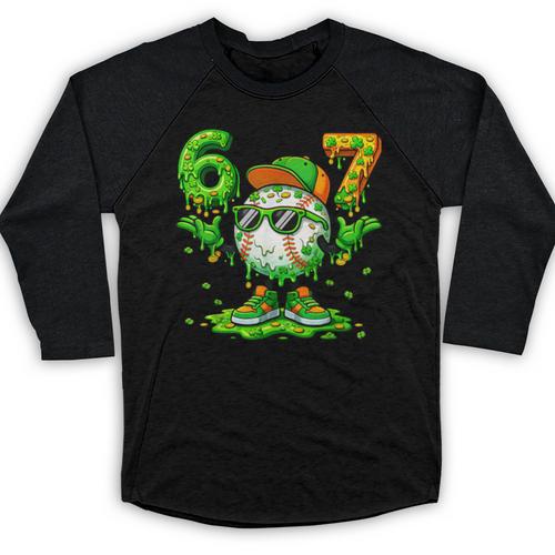 Drip Baseball Irish Shamrock St Patricks Men Boy Kid Baseball Raglan Shirt - Sportilla