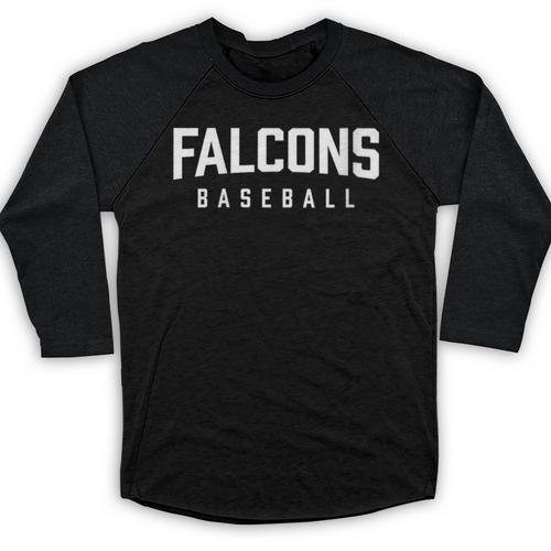 Falcons Baseball Inspired Baseball Raglan Shirt - Sportilla