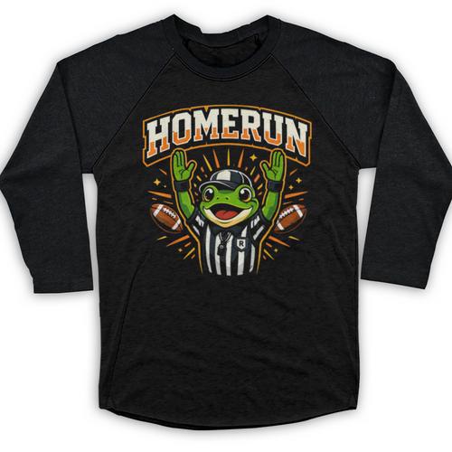 Football Referee Touchdown Baseball Homerun Frog Baseball Raglan Shirt - Sportilla