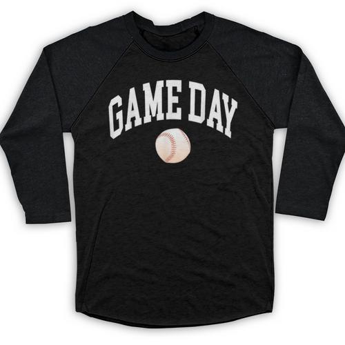 Game Day Baseball Player And Fan Graphic Baseball Raglan Shirt - Sportilla
