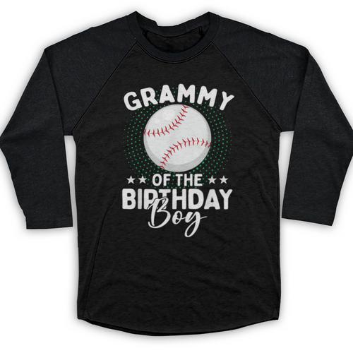 Grammy Of The Birthday Boy Baseball Player Birthday Baseball Raglan Shirt - Sportilla