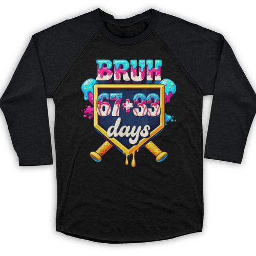 Happy 6733 Days Of School Baseball Drip 100th Day Of School Baseball Raglan Shirt - Sportilla