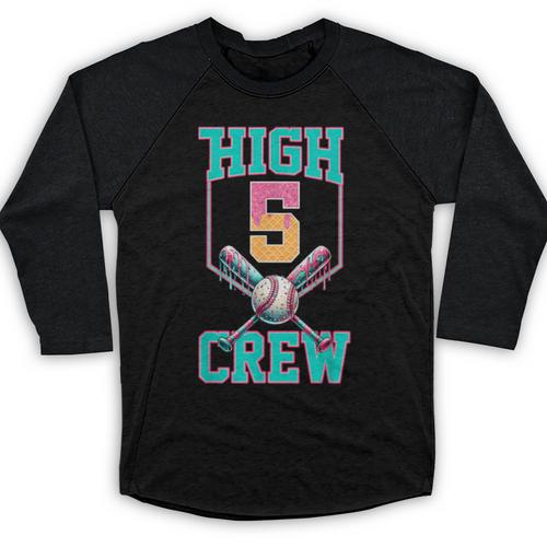 Hi 5 Birthday Party Decorations For Boy Baseball Drip 5th Baseball Raglan Shirt - Sportilla